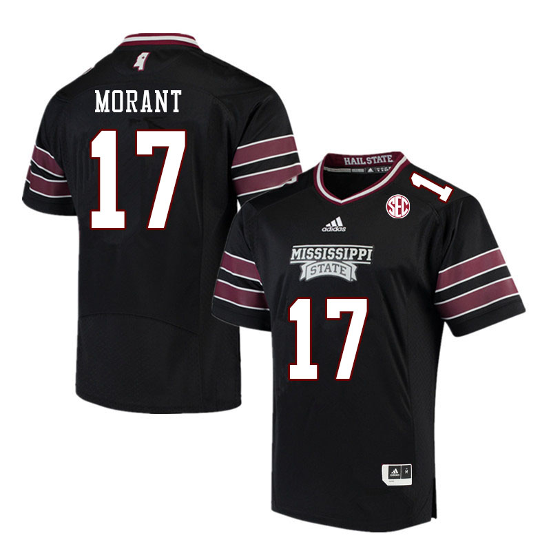 Men #17 Jordan Morant Mississippi State Bulldogs College Football Jerseys Sale-Black